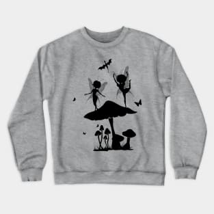 Cute little dancing fairy in the night Crewneck Sweatshirt